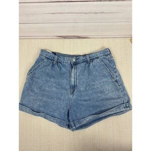 American Eagle Mom Shorts Denim Cuffed High Waisted Light Wash Casual‎